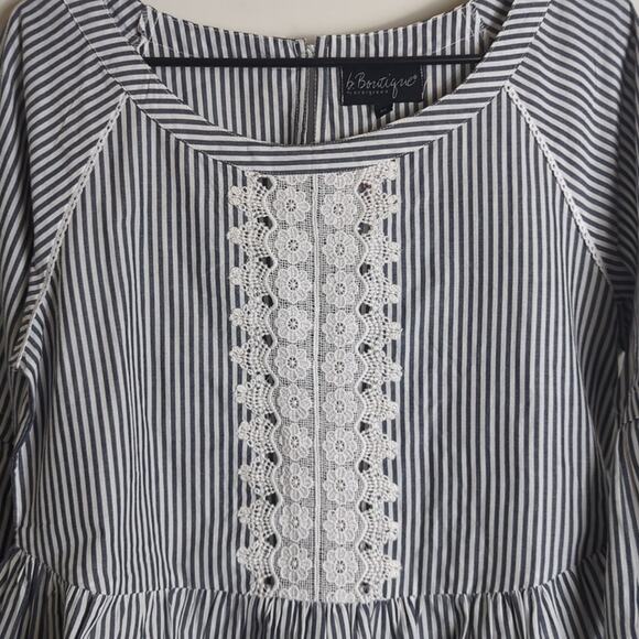 NWOT Cottagecore Popover Blouse Embroidered Panel Lace Women's Oversized M - Picture 3 of 11